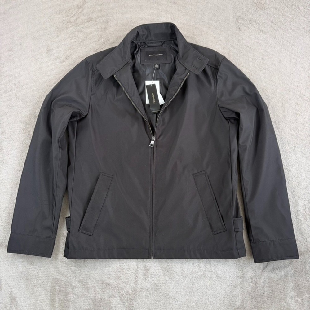 Banana Republic Moto Bomber Jacket in Black Men Medium Water Resistant NWT